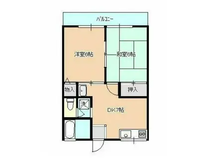 シティハイムメゾンナカノI(2DK/2階)の間取り写真