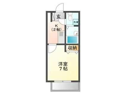 カルディア宇都(1K/3階)の間取り写真