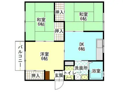 サンヴィレッヂ(3DK/2階)の間取り写真