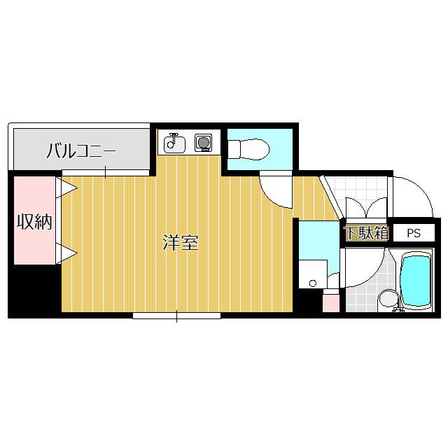 シェラハウス(ワンルーム/3階)の間取り写真