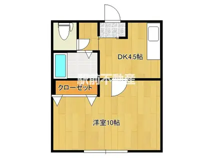 コーポシンザン(1DK/1階)の間取り写真