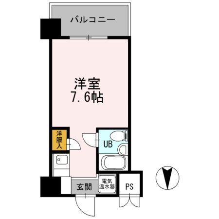 ベルハウス(ワンルーム/4階)の間取り写真