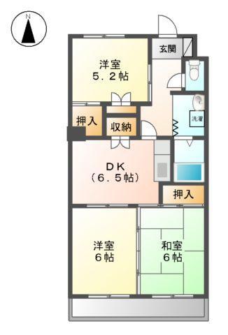 サンマンションチェリー(3DK/2階)の間取り写真