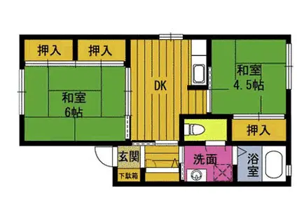 フレグランスリノ(2DK/1階)の間取り写真