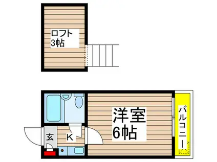 B´CASA津田沼IRE-BORN(1K/2階)の間取り写真