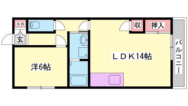 メゾン前田(1LDK/5階)の間取り写真