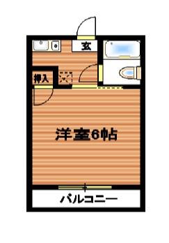ハイツ中村(1K/3階)の間取り写真