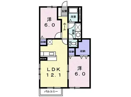 フォレストパーク(2LDK/1階)の間取り写真