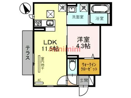 FELICE(1LDK/1階)の間取り写真