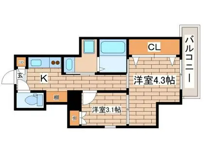 エヌエム・スワサントアン(2K/5階)の間取り写真