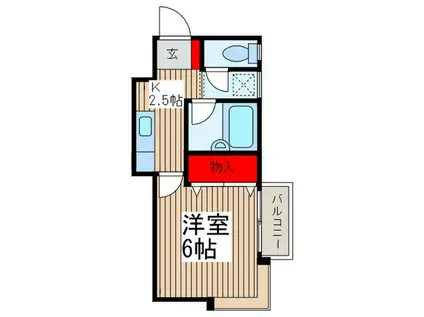 BCASA与野RE-BORN(1K/2階)の間取り写真