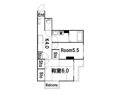 江頭マンション(2K/1階)の間取り写真