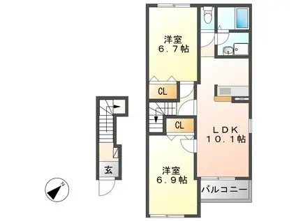 アネシス(2LDK/2階)の間取り写真