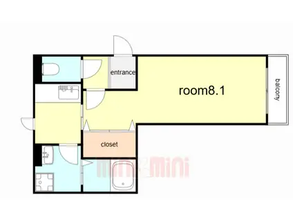 レジデンスヒル オオタニ(1K/2階)の間取り写真