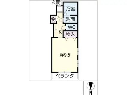 IMAGE(1K/4階)の間取り写真