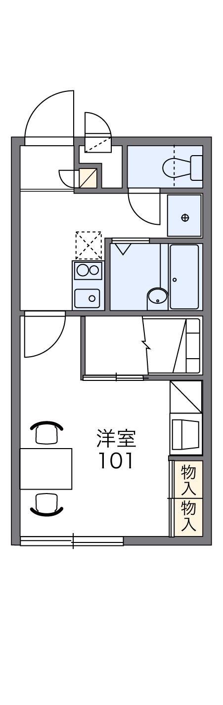 レオパレスアベニール(1K/2階)の間取り写真