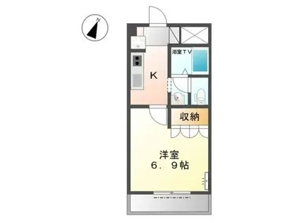 ピアチェーレ(1K/1階)の間取り写真