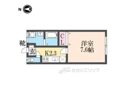 瓢箪山大発マンション(1K/3階)の間取り写真