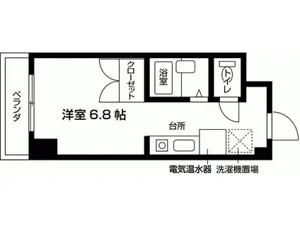 カレッジハイツディグニティー(1K/4階)の間取り写真