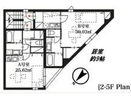 東新宿レジデンス(1K/3階)の間取り写真