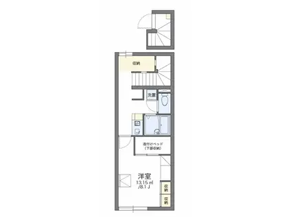 レオパレス東園田II(1K/1階)の間取り写真