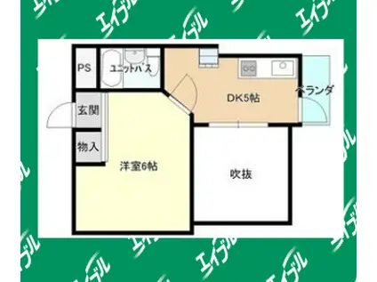 サンハイツ桑山(1K/3階)の間取り写真