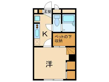 レオパレスMIYUKI(1K/1階)の間取り写真