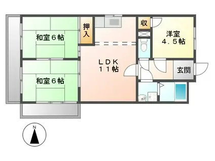 マンション桂(3LDK/3階)の間取り写真