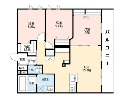 REGALO NATSUME(3LDK/4階)の間取り写真