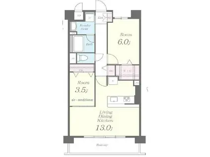 BERRYBLUE高槻(2LDK/4階)の間取り写真