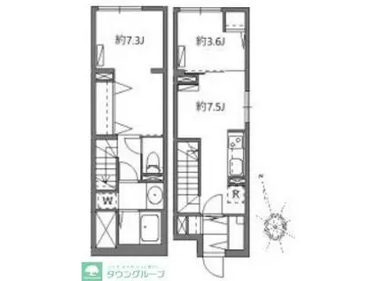 ソラシアレジデンス学芸大学II(2DK/1階)の間取り写真