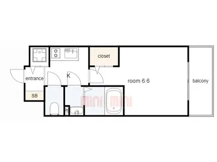 エスリード神戸大倉山ヒルズ(1K/11階)の間取り写真