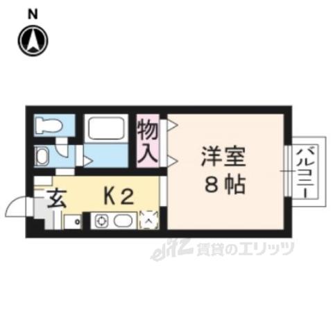 セピアコート(1K/2階)の間取り写真