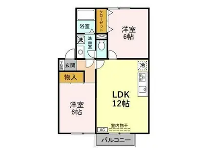 エントピアマルオカ(2LDK/2階)の間取り写真