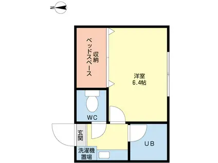 扶桑館 第一 フソウ・ハイムI(1K/2階)の間取り写真