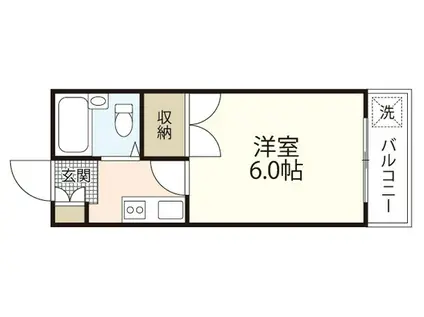 センチュリー21オバラ(1K/1階)の間取り写真
