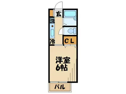 ドルフ北烏山(1K/1階)の間取り写真