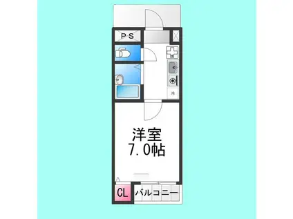 南海本線 湊駅 徒歩15分 5階建 築25年(1K/5階)の間取り写真