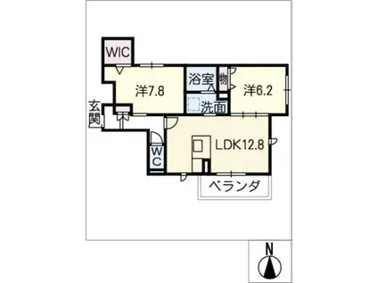 ラ・ルーチェ(2LDK/1階)の間取り写真
