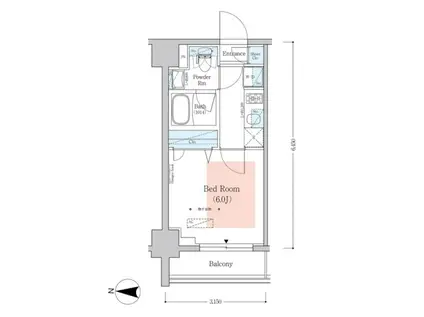 アーバネックス南品川II(1K/7階)の間取り写真