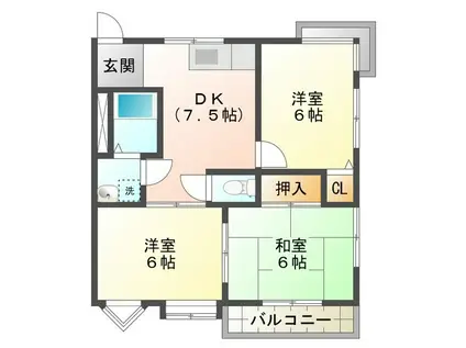 パストラル津(3DK/1階)の間取り写真