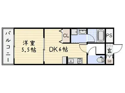 KN21白銀(1DK/4階)の間取り写真
