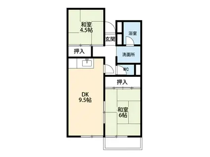 第2近藤ビル(2DK/2階)の間取り写真