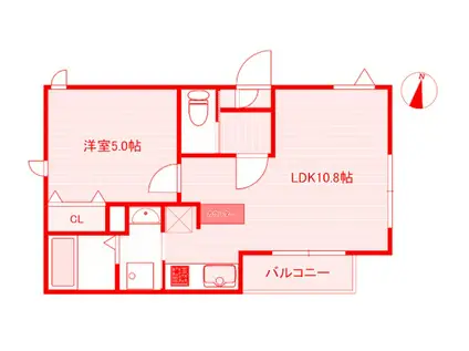 リヴィエール鶴見(1LDK/3階)の間取り写真