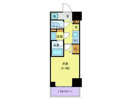 SーFORT鶴見中央(1K/7階)の間取り写真