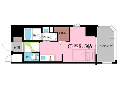 ニューガイアリルーム平尾駅前NO.24(ワンルーム/8階)の間取り写真