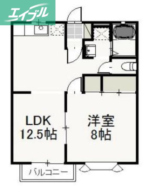 メゾンアヴニール(1LDK/2階)の間取り写真