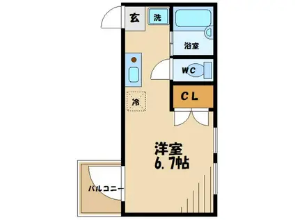 ブライトステージ南烏山(ワンルーム/2階)の間取り写真