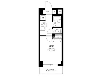 ラグジュアリーアパートメント神楽坂(1K/2階)の間取り写真