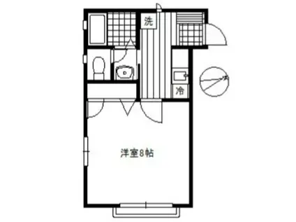 MYステージ坂戸(1K/2階)の間取り写真